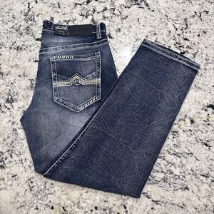 NWT True Luck Men Classic Stretch Straight Jeans 32x30 (33x29.5) Thick Stitch